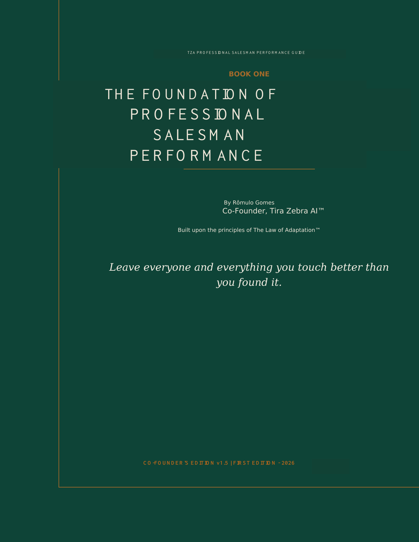 Front cover of Book One: The Foundation of Professional Salesman Performance